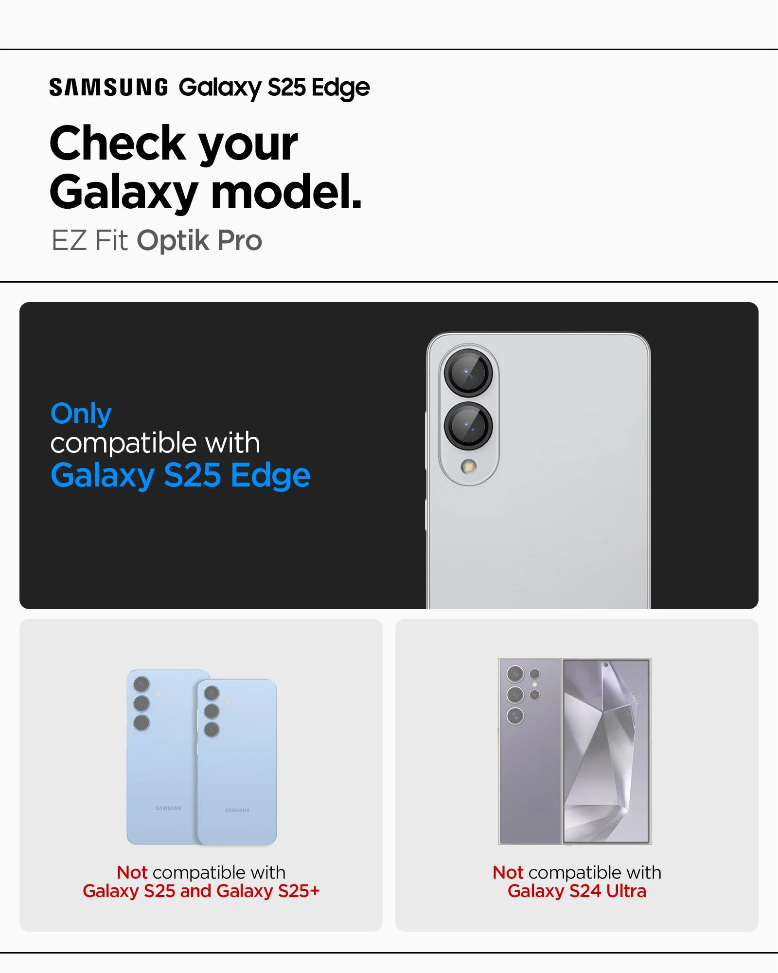 Galaxy S25 Edge - Optik EZ Fit Lens Pro Protector - Image 14